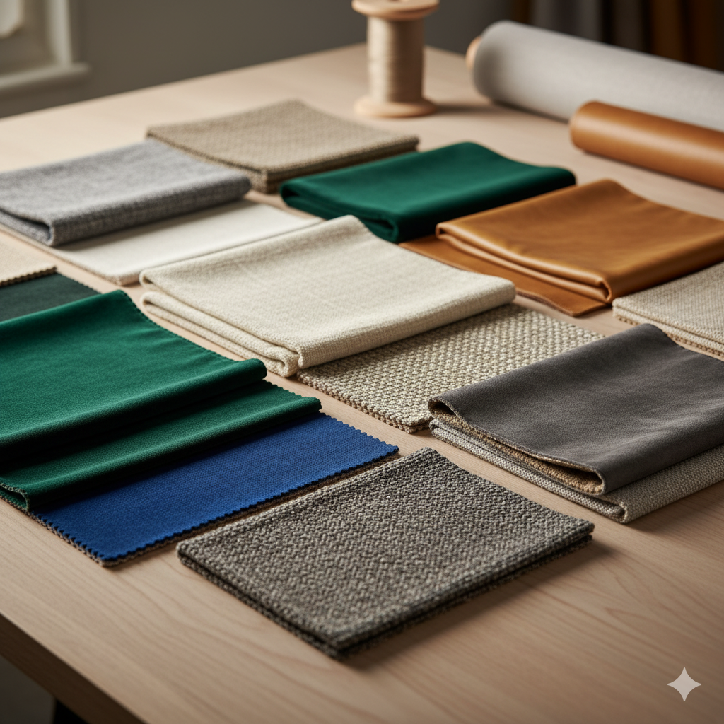 Échantillons de tissus utilisés par un tapissier Marrakech.