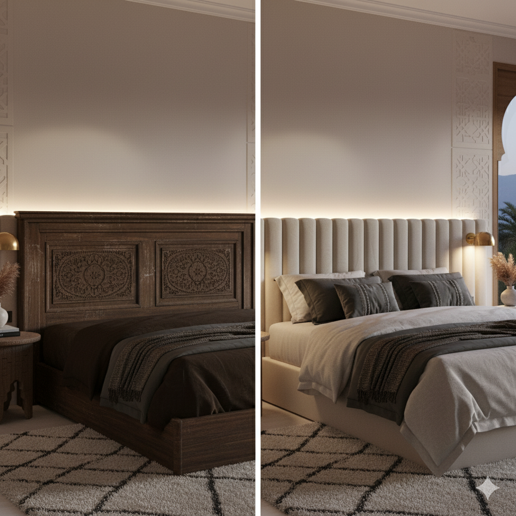 Transformation avantaprès d’une tête de lit moderne