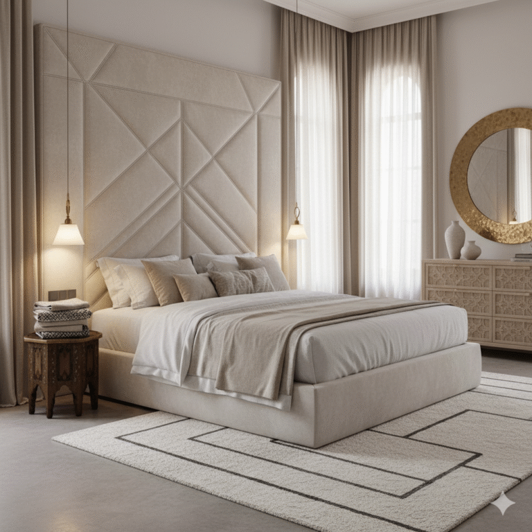 Tapissier Marrakech pour chambre à coucher : tissus, têtes de lit et design sur mesure