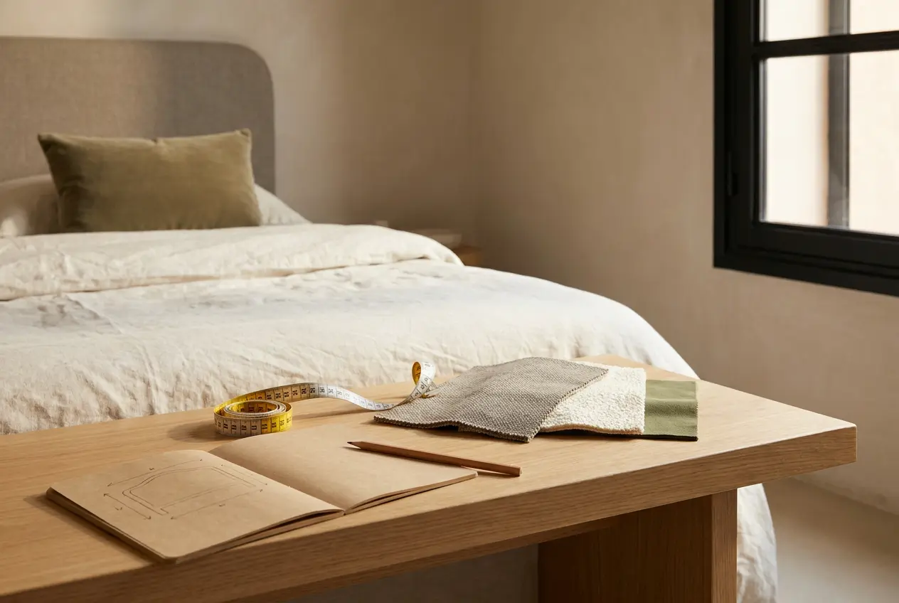 mesures tissus tete de lit sur mesure